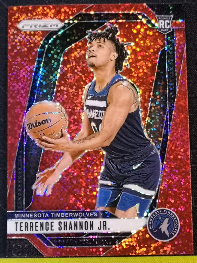 Terrence Shannon Jr 2024-25 Panini Prizm Red Sparkle RC Timberwolves #224