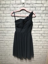 Mori Lee, Women 5/6, Dark Gray Chiffon One Shoulder Bridesmaid Prom Dress