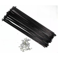 36pcs Hardened Electric Bike Spokes with Nuts Steel Aluminum Alloy Black