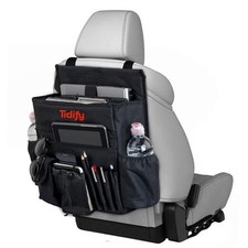 Back Seat Car Organizer with Dedicated Tablet and Laptop Storage Black