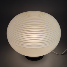 Lampada Da Tavolo Sfera Venini Vetro Spirale Murano Ottone Space Age 1970