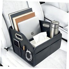 Car Storage Organizer, Foldable 8 Compartment PU Leather Car Caddy 21 Liters
