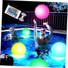 4PCS Light Up Beach Balls, 12" Glow Pool Balls with Remote Control 12 inches