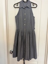 Michael Kors Striped Button-Down Shirt Dress Size 4 Preppy