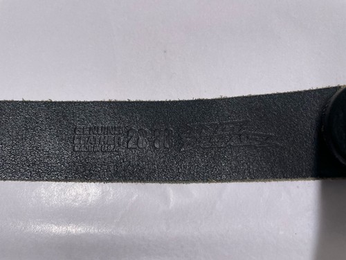 VTG 3D Skull Skeleton Belt Fine Pewter Buckle Black Leather Made In USA 31”-38” - Picture 12 of 15