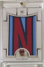 2025 Topps Definitive MLB Nolan Arenado 1-of-1 Game-Used Jumbo Letter Patch #1/1