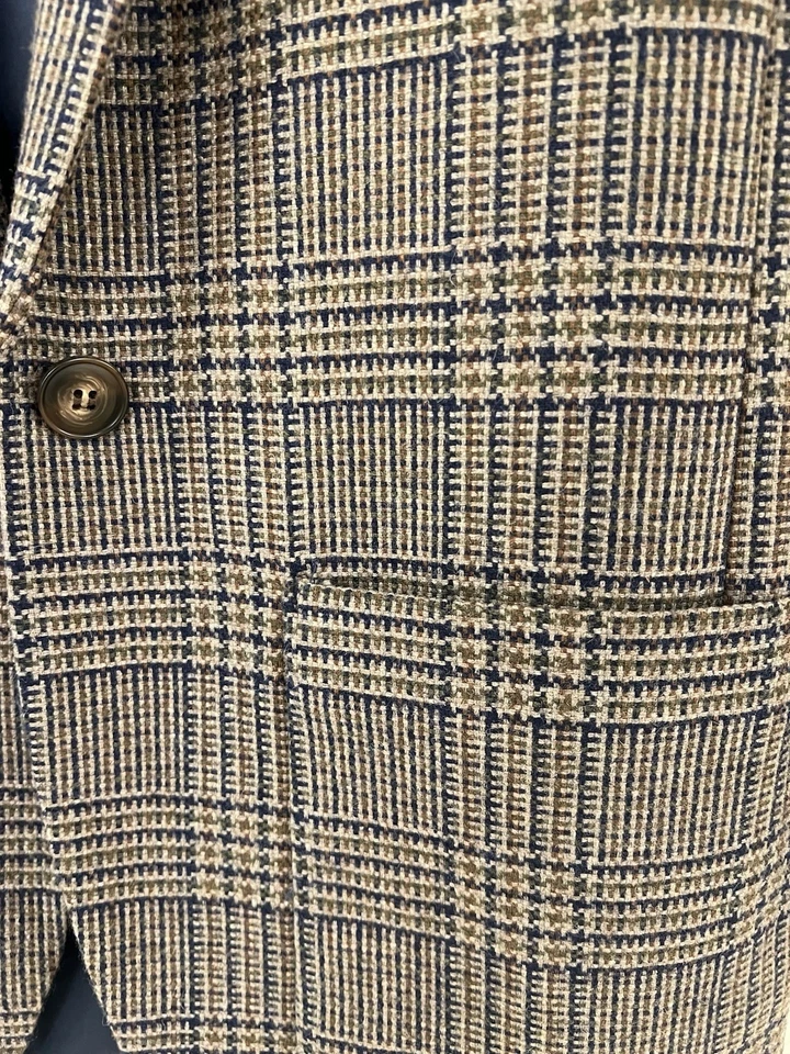 Madewell Navy/Tan Glen Plaid Single-Breasted Blazer Women Fall Workwear Size XS - Image 3 of 4