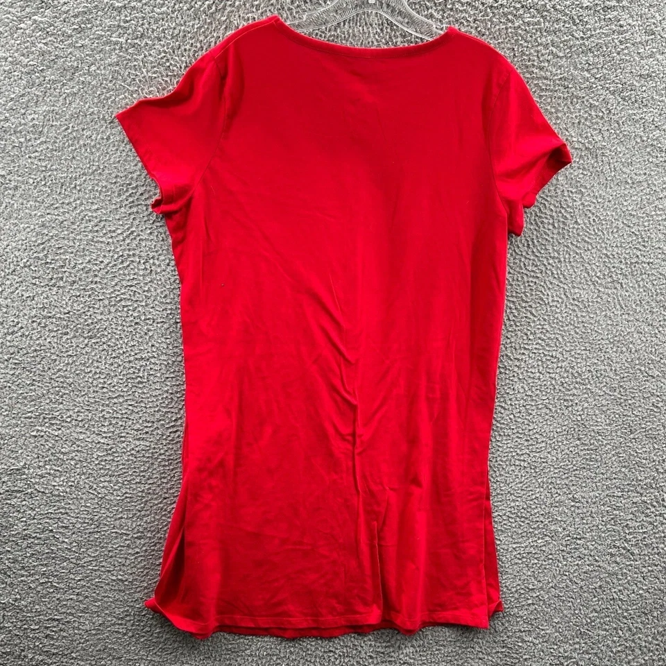 Camisa de dormir Secret Treasures para mujer L XL roja Querido Santa camisón largo acogedor Foto 3 de 4