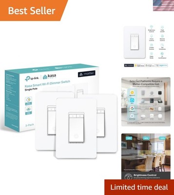 Smart Home Lighting: Kasa Matter Dimmer Switch (3-Pack) with Voice Control