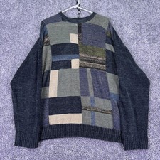 Dockers Sweater Mens Large Multicolor Geometric Knit Crew Neck Pullover Casual