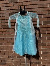 Authentic Disney Store Frozen Queen Elsa Costume Dress Girls Size 4 Princess EUC