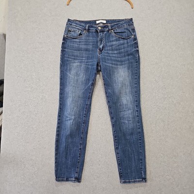 Kancan Jeans Mid-Rise Super Skinny Ankle Blue Denim Sz 31