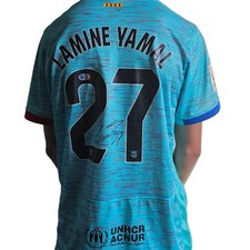 Signed Lamine Yamal Barcelona 2023-24 Away  Photo Proof