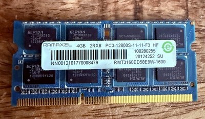 4GB DDR3 SO-DIMM DRAM PC3-12800 1600 MHz Laptop Ramaxel RMT3160ED58E9W-1600