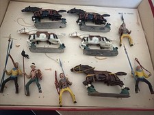 CBG Mignot Rare Boxed Set Huns Cavalry 5 Figures Mounted