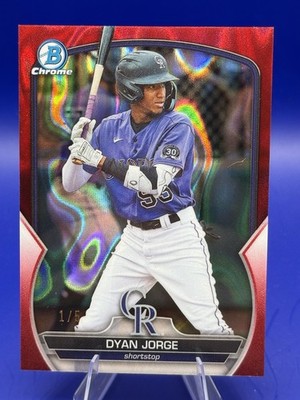 2023 Bowman Draft Chrome BDC-194 Dyan Jorge Red Lava Refractor /5