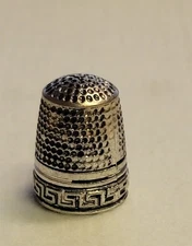 Victorian Trading NEW Silver Greek Key Thimble 28B