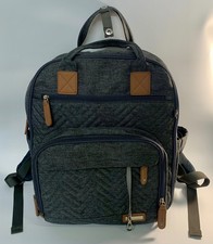 Iniuniu Diaper Bag Backpack Adjustable Unisex Gray Zipped Pockets