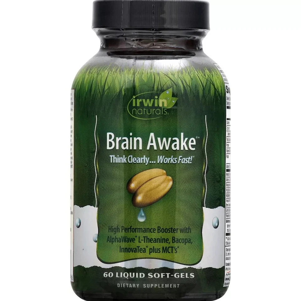 Irwin Naturals Brain Awake Potenciador Cerebral Alto Rendimiento (60 Cápsulas Blandas Líquidas) Foto 2 de 4