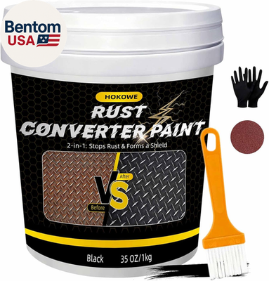 #ad 2 In 1 Rust Converter amp; Metal Primer 35Oz Black Rust Inhibitor Paint for Metal $39.71
