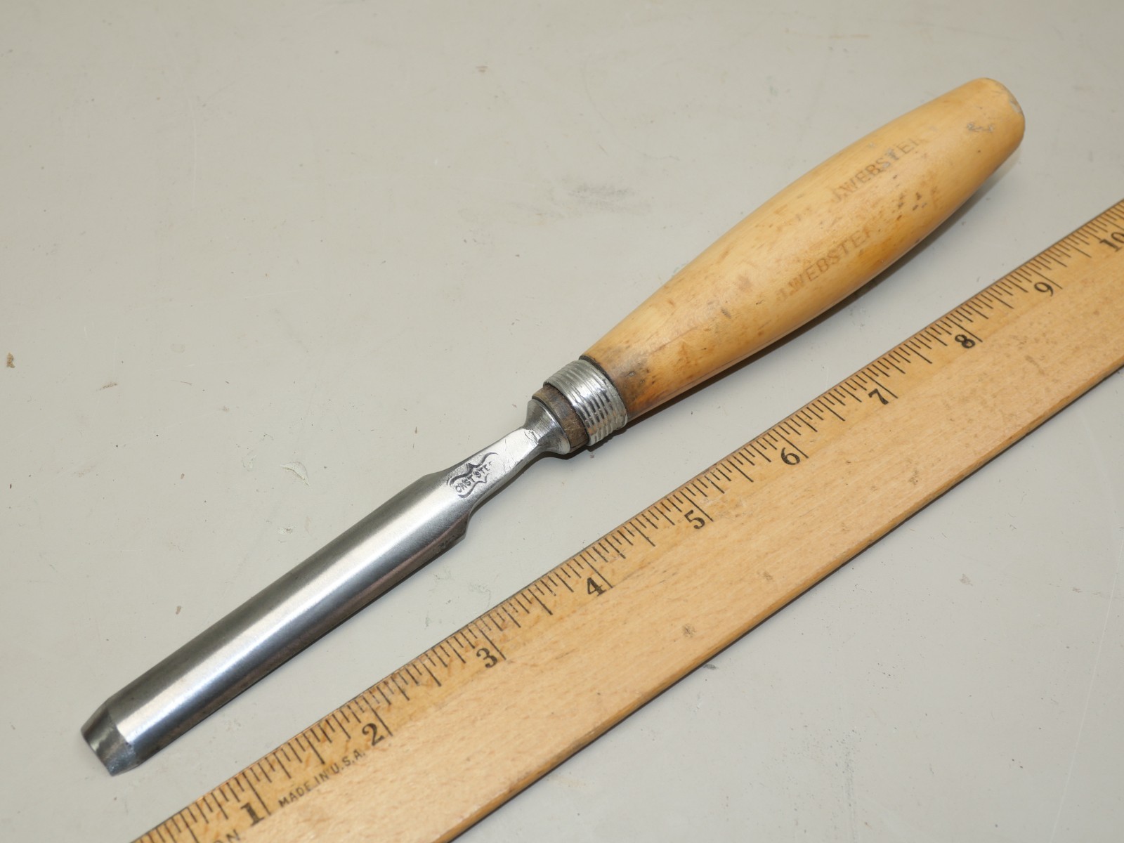 Old tools Vintage Spear & Jackson 1/2" No. 7 sweep straight wood carving gouge