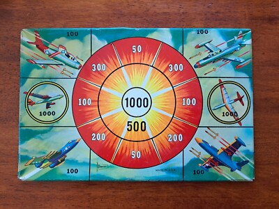 VINTAGE 1950s TIN METAL LITHO JET TARGET BY SUPERIOR 11 5/8'' x 7 5/8'' BIN32