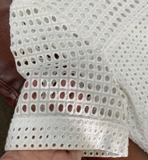 Michael Kors Belted Cream colored Eyelet Adorable Dress White Ivory