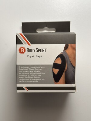 Body Sport Physio Tape Clinician Roll 2'' x 5.5 Yards Black NEW 1 Roll