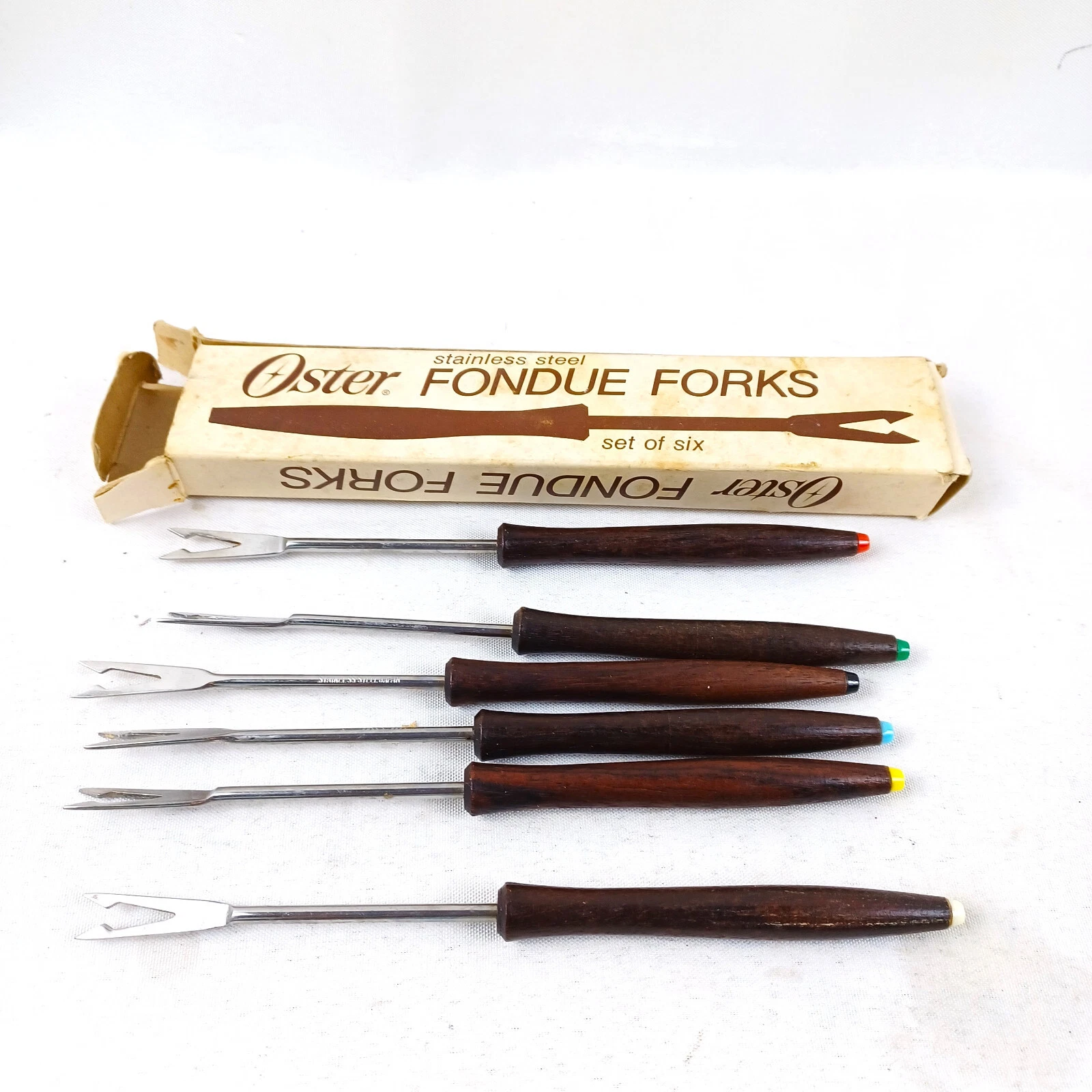 Oster Fondu Forks Vintage Stainless Settl Japan Set of 6