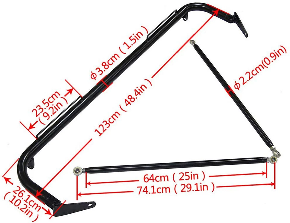 48" Racing Seats Seatbelt/Seat Belt Harness Bar Kit Chassis Roll Black for Auto Foto 3 de 4