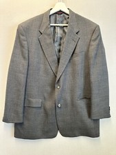 Hart Schaffner Marx Pure New Wool Woolmark Grey Plaid Blazer Jacket 46L