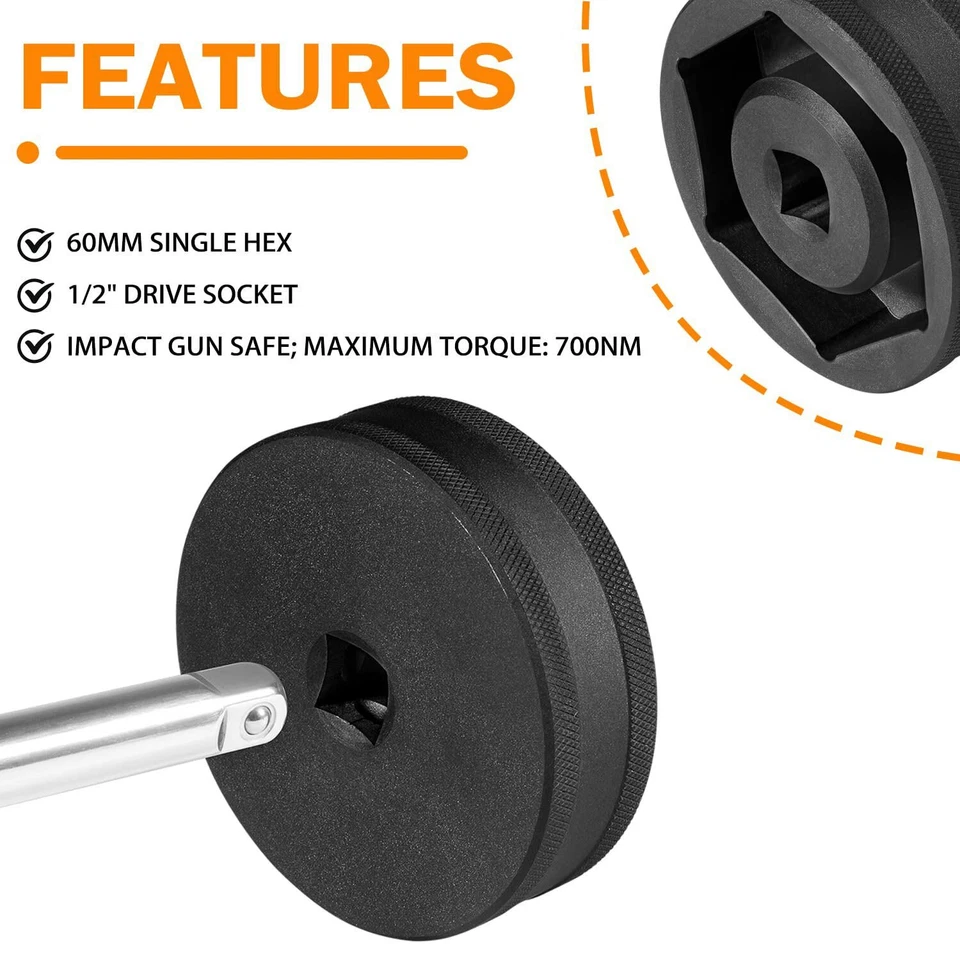 Herramienta de enchufe de tuerca de eje de rueda trasera 60 mm para KTM Super Duke 1290/1290 R 2014-2022 Foto 3 de 4