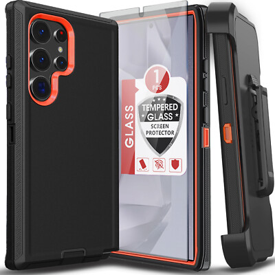 For Samsung Galaxy S25 Ultra S24 S23 S22 S20 FE Case Phone Cover + Screen Glass