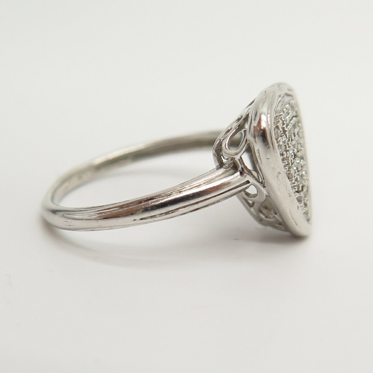 925 Sterling Silver Real Diamond Triangle Shape Ring … Gem