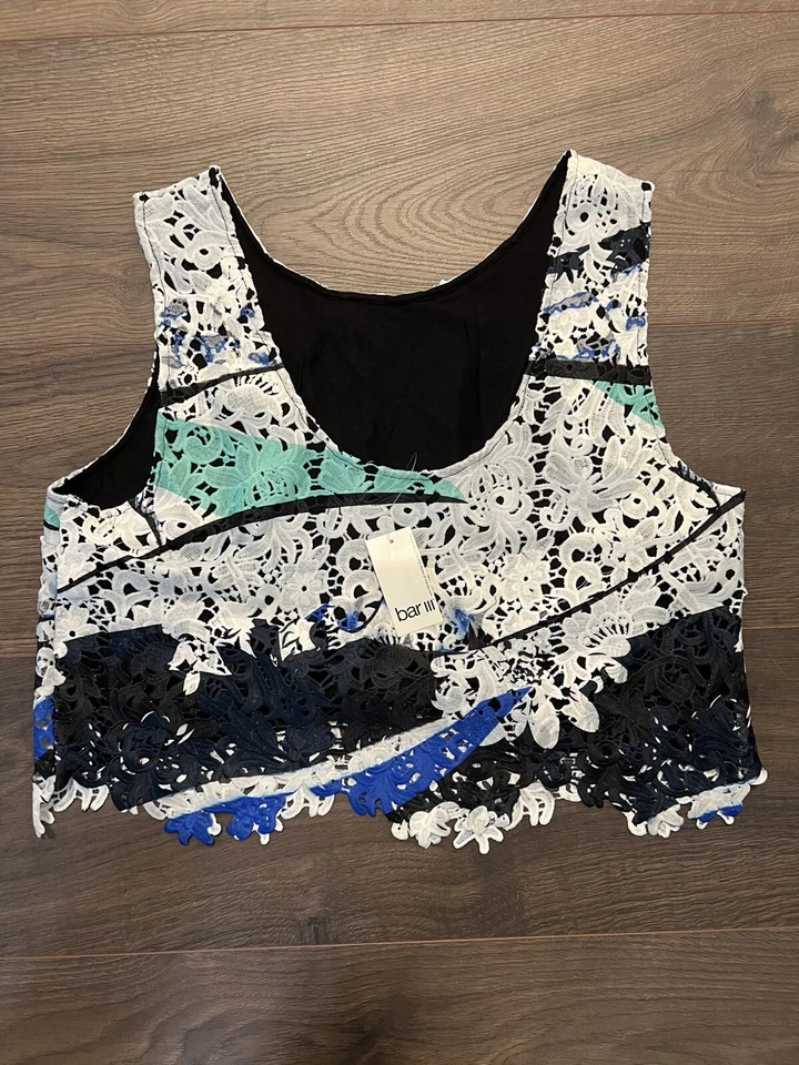 Camiseta sin mangas Bar III de encaje floral sin mangas blanca lavada combo talla XXL *NUEVA con etiqueta* Foto 2 de 2