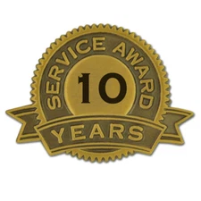 PinMart's 10 Years of Service Award Lapel Pin