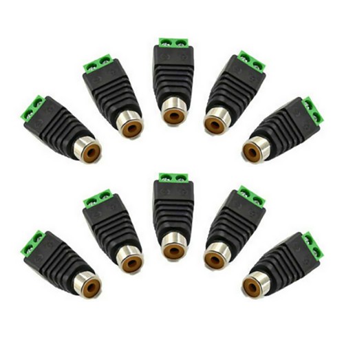 10pcs Speaker Wire Cable To Audio Female RCA Connector Adapter Jack Plug
