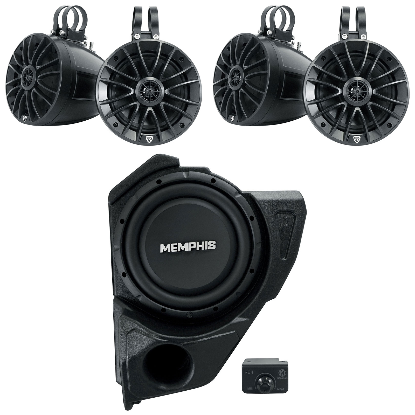 Сабвуфер Memphis RZR10SE с питанием от сети Корпус 4 колонки для 2014 года выпуска Polaris RZR