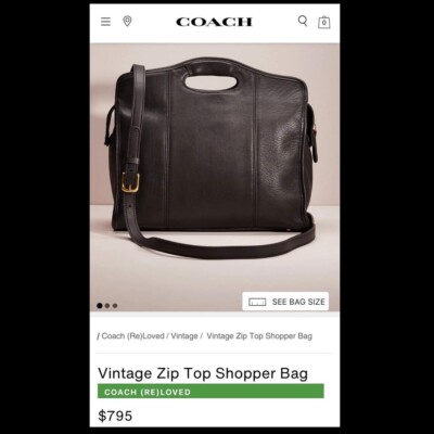 Vintage COACH #9995 Black Leather 