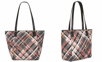Vera Bradley SOFIA PLAID Ella Small TOTE Genuine Leather Trim Handbag Purse $168