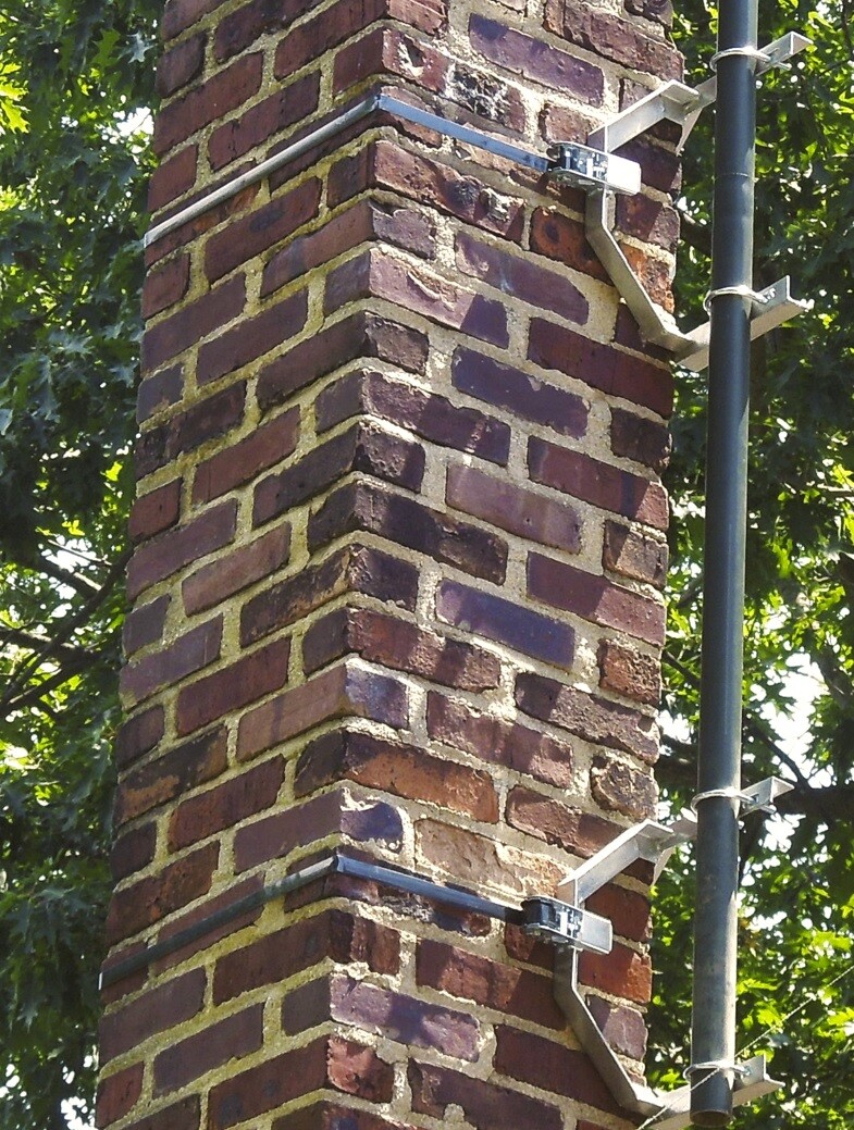 2 CHIMNEY DOUBLE RATCHET MOUNTING BRACKET FOR ANTENNA OR DISH W/STRAP