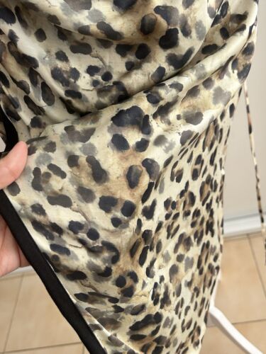 Aje Size 10 Leopard Print Cowl Neck Wrap Midi Sleeveless Dress - Picture 14 of 18