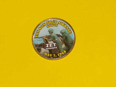 Colorized Kennedy Half Dollar - Tet Offensive - Tan Son Nhut Airbase K616