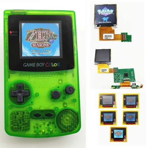 Nintendo Game Boy Color GBC System Backlight Backlit Brighter TFT Clear Green - Picture 2 of 8