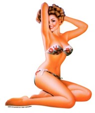 3 Inch MINI VINTAGE Nostalgic Fifties PINUP GIRL HOTROD BIKINI STICKER/DECAL