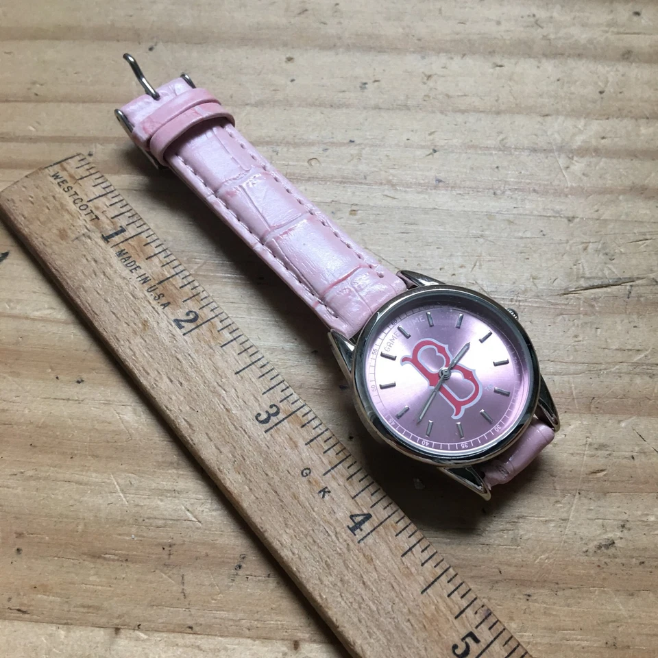 2007 Game Time Boston Red Sox Womens Wristwatch With Pink Leather Band - Image 2 of 4