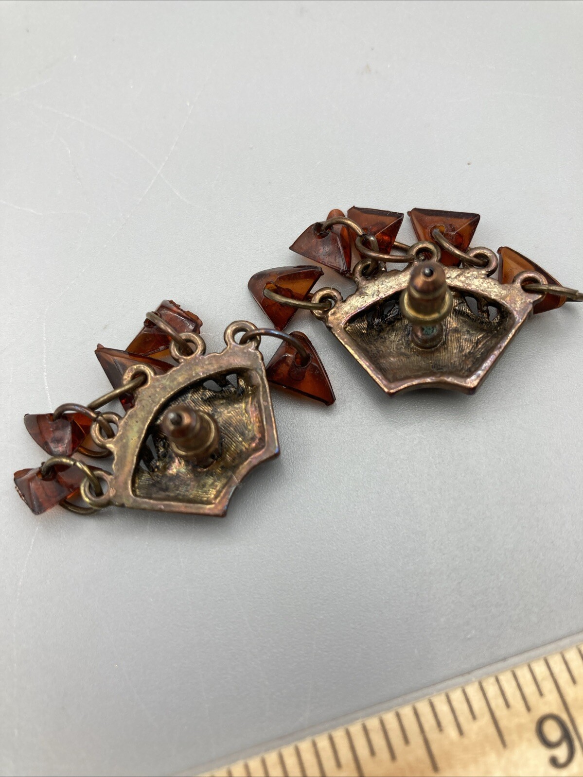 Multi-colored Brown Stone Boho Dangle, Post Earri… - image 18