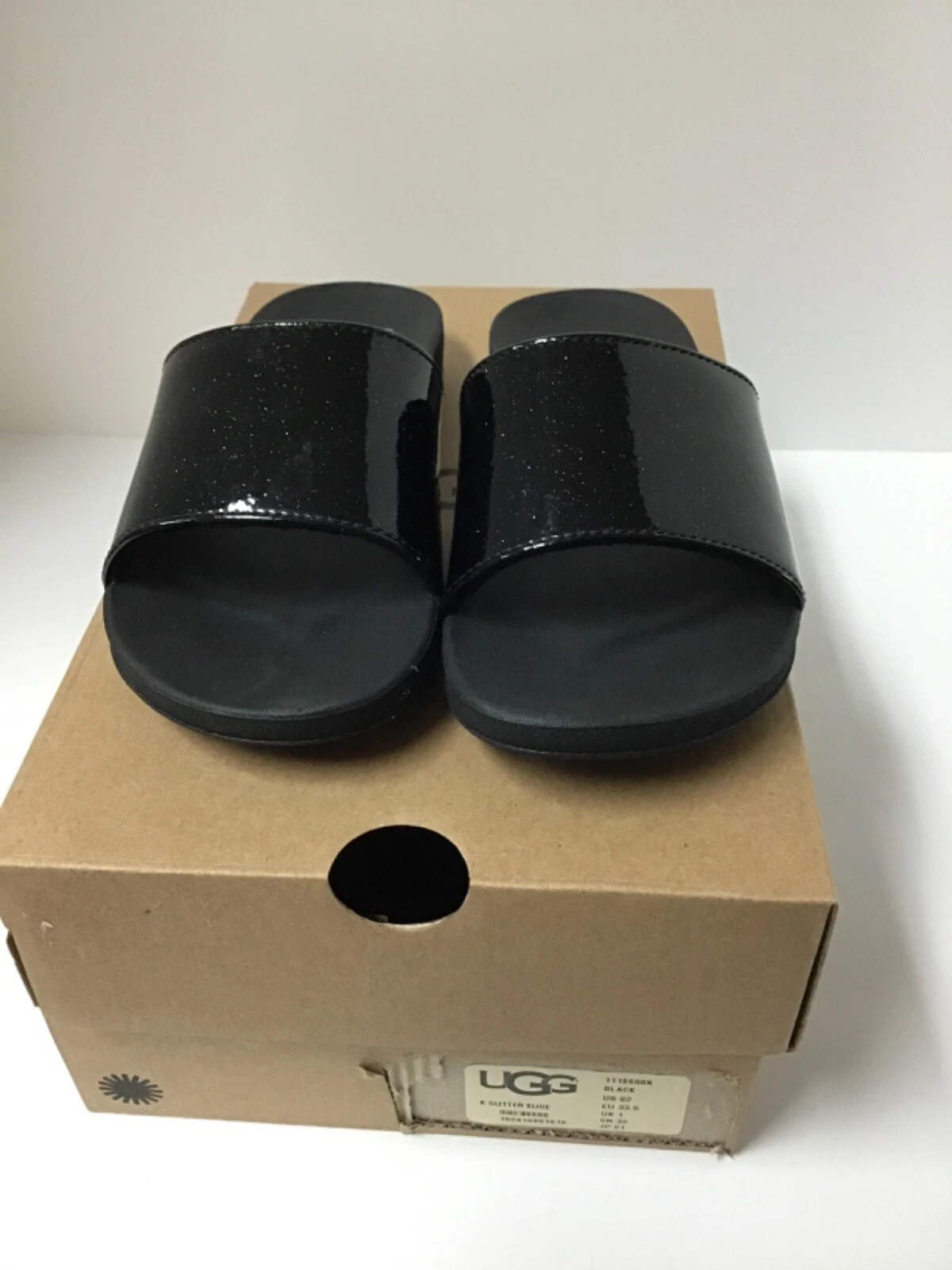 Sandali neri UGG bambina K glitter slide taglia 2