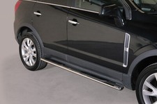 Schwellerrohre oval mit Tritt für OPEL Antara L-A 2011> Facelift Edelstahl TÜV