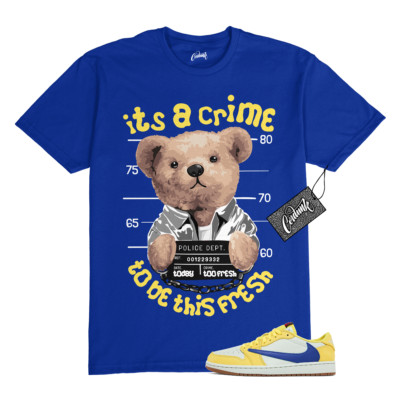 1 Canary Travis Low Racer Blue Light Silver Gum Medium Brown Shirt CRIME Jordan